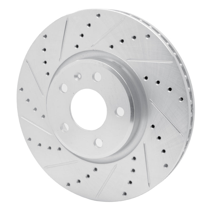 R1 Concepts E-Line Silver Front Left Drilled & Slotted Brake Rotor - Audi A4 / A5 / Q5 2011-2017, image 2