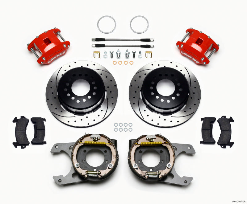 Wilwood D154 P/S P-B Kit Drilled-Red Jeep Dana 35 2.56 Off 5-lug Compatible with 1997-2002 Wrangler Sahara SE Sport X - OneFastShop