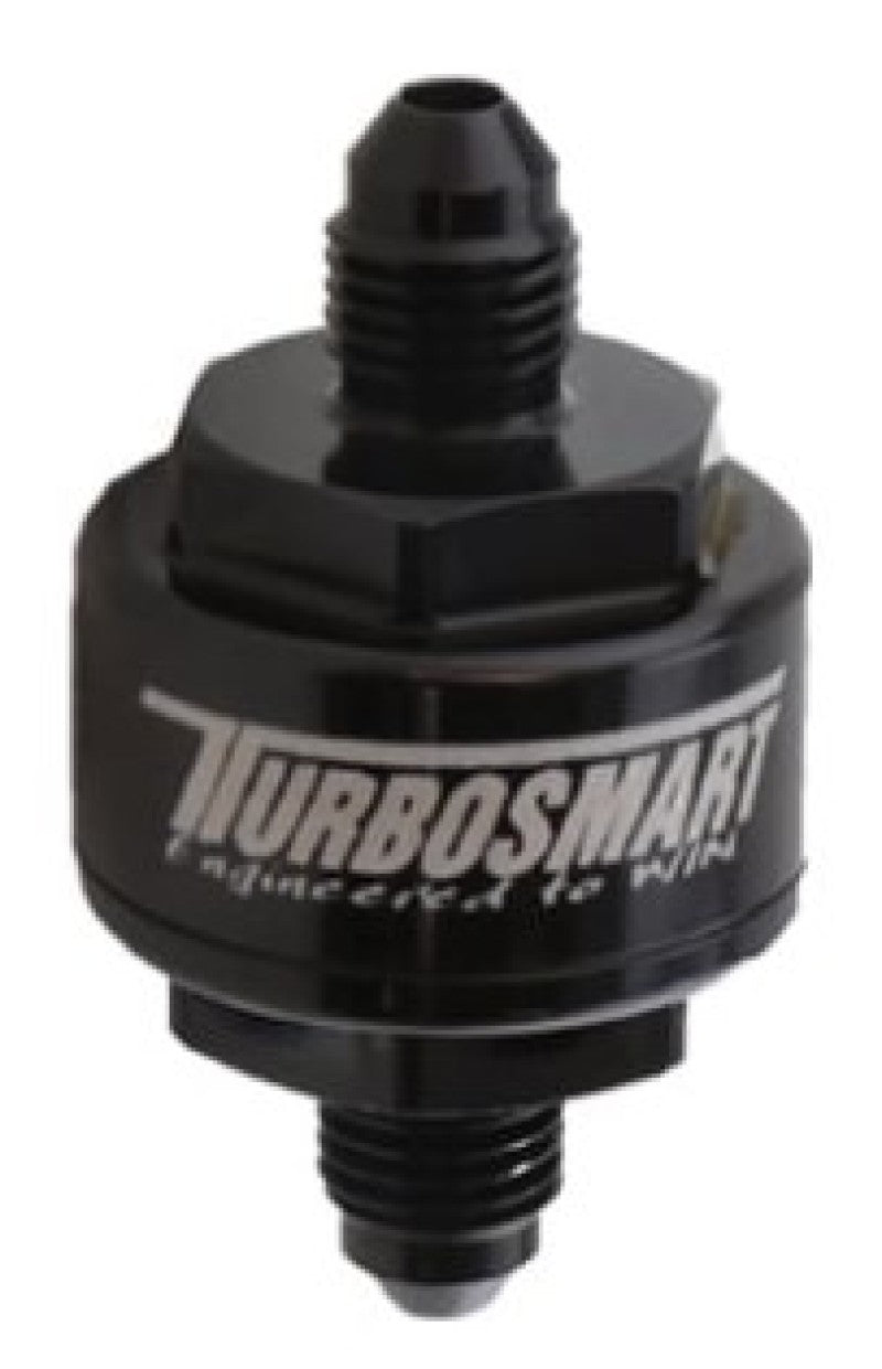 Turbosmart Billet Turbo Oil Feed Filter 44 Micron Pleated Disc AN-3 Male Inlet Black - OneFastShop