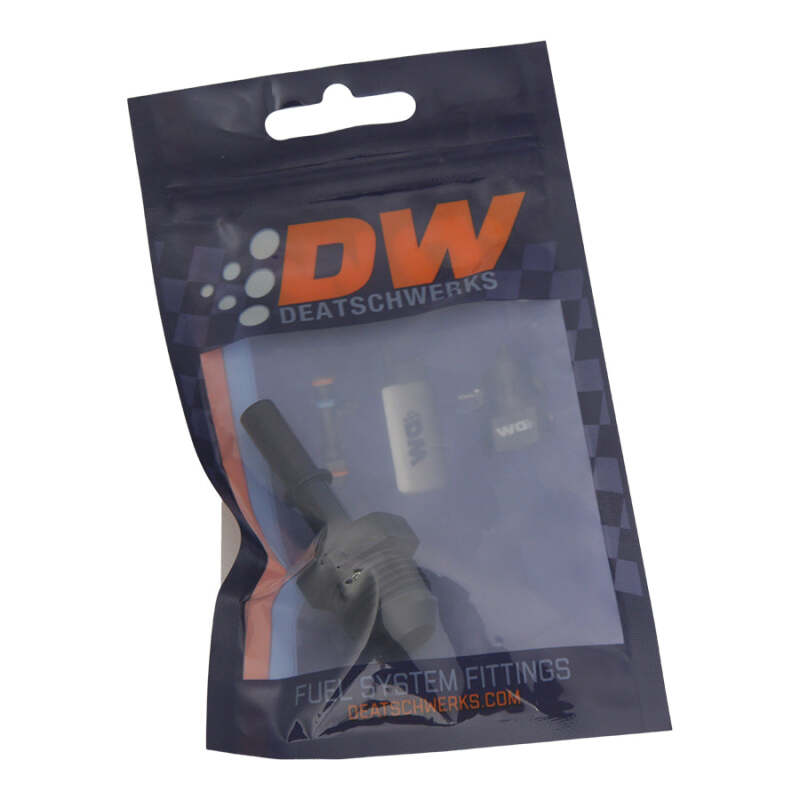 DeatschWerks 8AN Male Flare to 5/16 in Male EFI Quick Connect Adapter - Anodized Matte Black, image 2