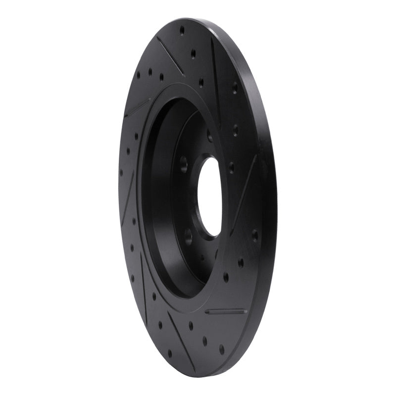 R1 09-25 Audi A4 Left Drilled And Slotted Black Brake Rotor