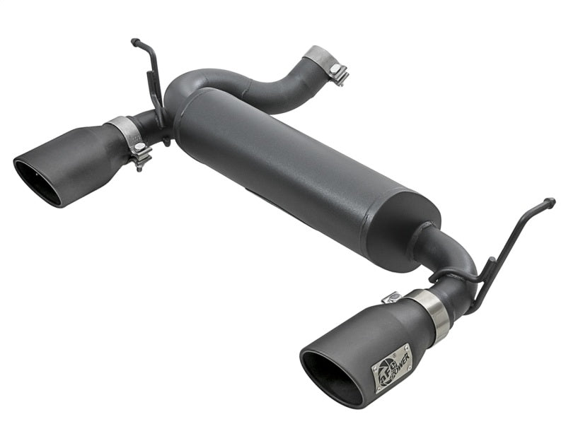 aFe Rebel Series 2.5 Inch 409 Stainless Steel Axle-Back Exhaust with Black Tips for 2007-2018 Jeep Wrangler JK V6 3.6L 3.8L - OneFastShop