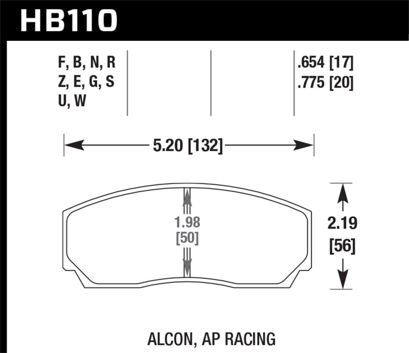 Hawk Performance DTC-60 Race Brake Pads for AP CP3307 / CP5040-5S4 / CP5200 (SC250)