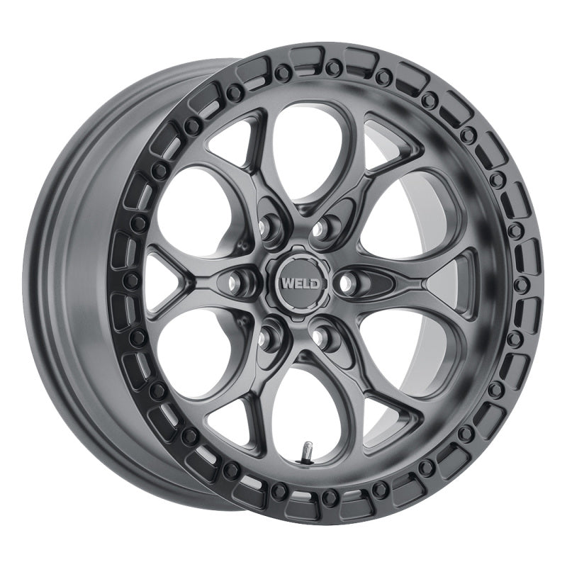 Weld Off-Road W107 Wheel 20X12 Ledge 6X139.7 ET-44 BS4.75 106.1 Center Bore Satin Gun Black Ring (106.1)