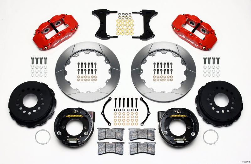 Wilwood Narrow Superlite 4R Rear P-Brk Kit 12.88in Red for 2005-2014 Ford Mustang - OneFastShop