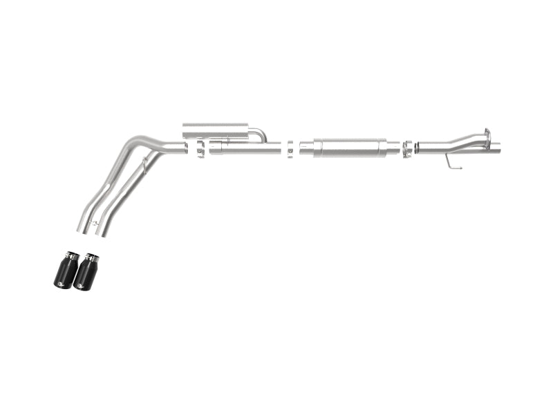 aFe Rebel Series 3in 409 SS Cat-Back Exhaust with Black Tips for Ford F-250/F350 V8 6.2L/7.3L