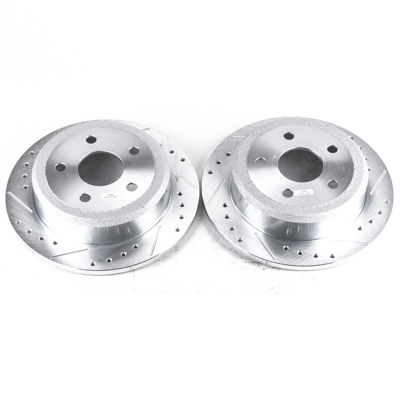PowerStop Rear Evolution Drilled & Slotted Rotors - Jeep Wrangler 07-17 - OneFastShop