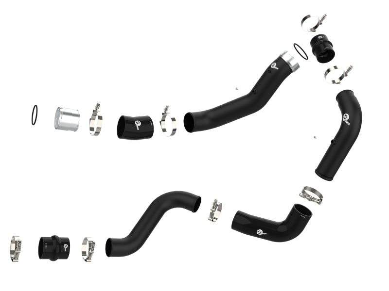 AFe BladeRunner Black 3in Aluminum Charge Pipe Kit for GM Diesel Trucks V8-6.6L - Fits 20-21 Silverado 2500 HD & 3500 HD, Sierra 2500 HD & 3500 HD