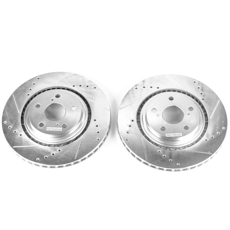 PowerStop Front Evolution Drilled & Slotted Rotors Pair for 15-17 Lexus NX200t