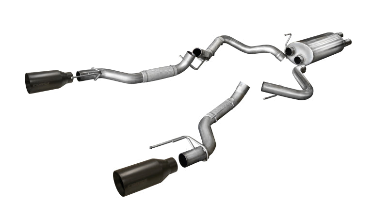 Corsa Performance Sport Cat-Back Exhaust System for 2017-2020 Ford F-150 Raptor 3.5L Dual Rear Exit with 5in Matte Black Tip