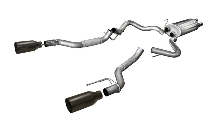 Corsa Performance Sport Cat-Back Exhaust System for 2017-2020 Ford F-150 Raptor 3.5L Dual Rear Exit with 5in Matte Black Tip