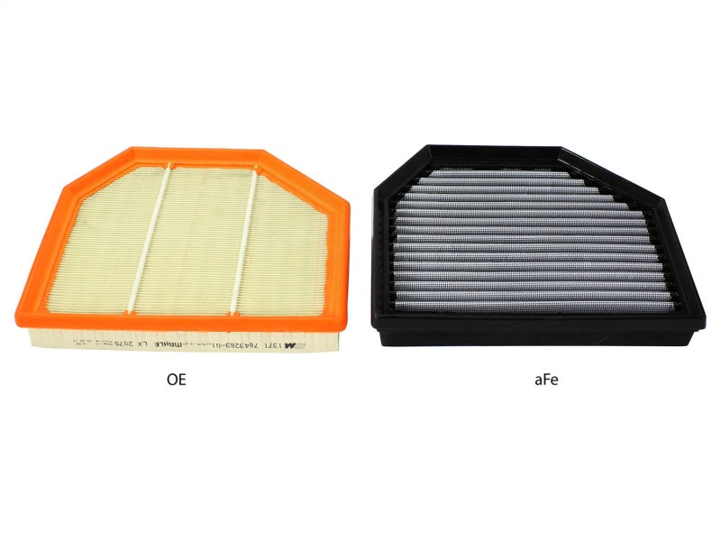 aFe MagnumFLOW OEM Replacement Air Filter Pro Dry S Three Layers 2015 BMW M3/M4 (F80/F82) 3.0L S55 (TT) Qty. 2