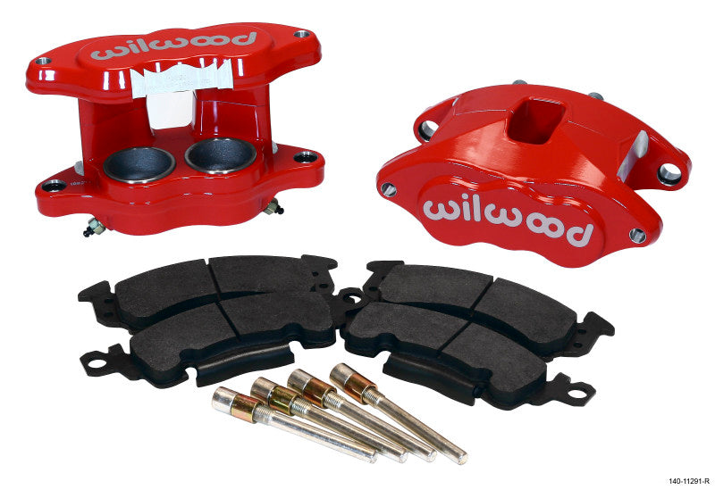 Wilwood D52 Front Caliper Kit Red 2.00in Piston 1.04in Rotor for 1968-1996 GM Passenger Vehicles and Trucks