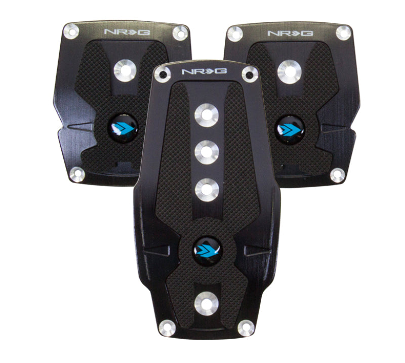 Nrg Sport Pedal Brushed Aluminum M/T Black Black Rubber Inserts