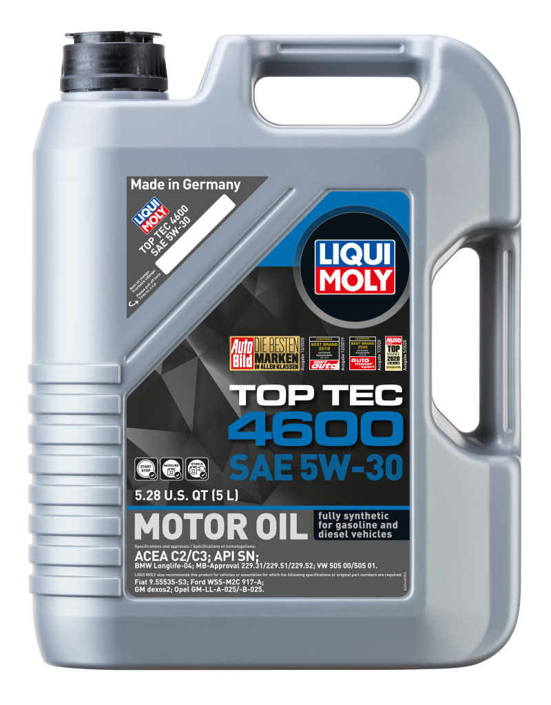 LIQUI MOLY 5L Top Tec 4600 Motor Oil SAE 5W30 for BMW Acura Audi Mercedes-Benz