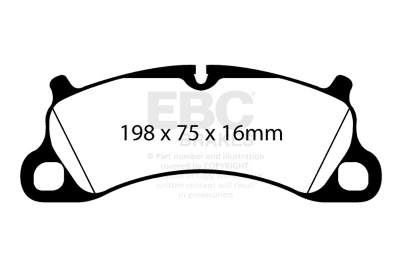 EBC 12-15 Porsche 911 (991) (Cast Iron Rotor Only) 3.8 Carrera S Yellowstuff Front Brake Pads