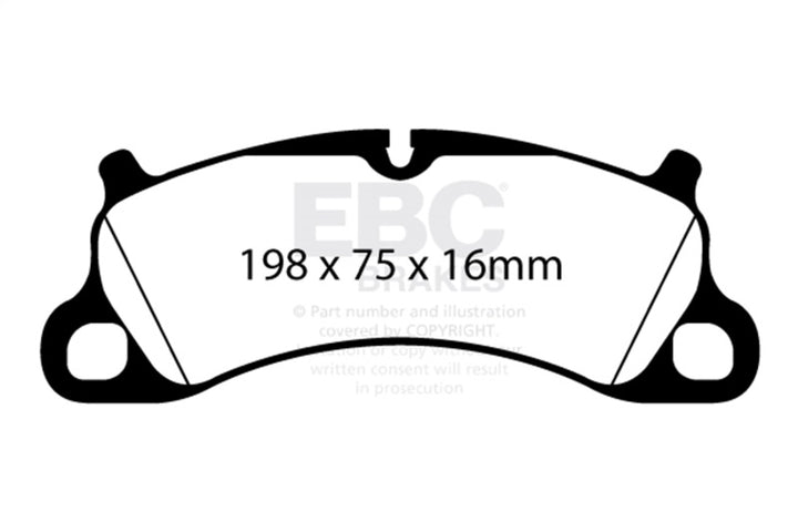 EBC 12-15 Porsche 911 (991) (Cast Iron Rotor Only) 3.8 Carrera S Yellowstuff Front Brake Pads