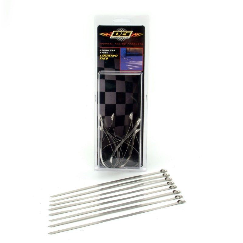DEI Stainless Steel Locking Tie 8in 100lbs Tensile Strength 8 Per Pack