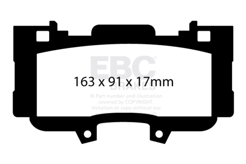 EBC Yellowstuff Front Brake Pads for 15-23 Ford Mustang 2.3 Turbo Performance Pkg - OneFastShop