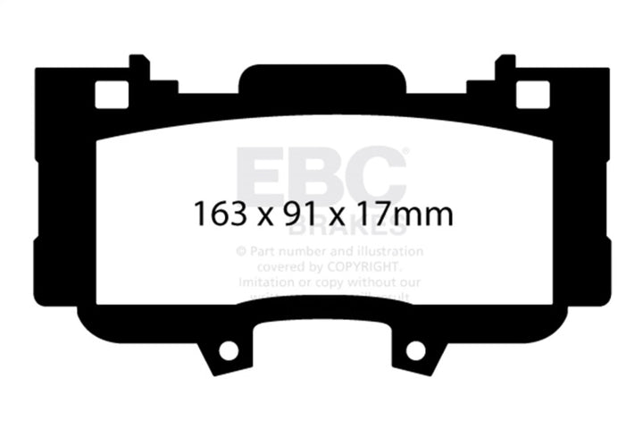 EBC Yellowstuff Front Brake Pads for 15-23 Ford Mustang 2.3 Turbo Performance Pkg - OneFastShop