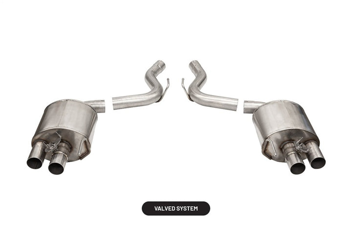CORSA Performance Dual Rear Axle-Back Exhaust System for 2015-2020 Ford Mustang GT350/R 5.2L V8 - Stainless Steel Dual Rear Exit