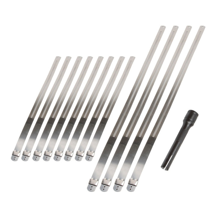 DEI Stainless Steel Positive Locking Tie & Tool Kit - 8in (8 Pack) & 14in (4 Pack).