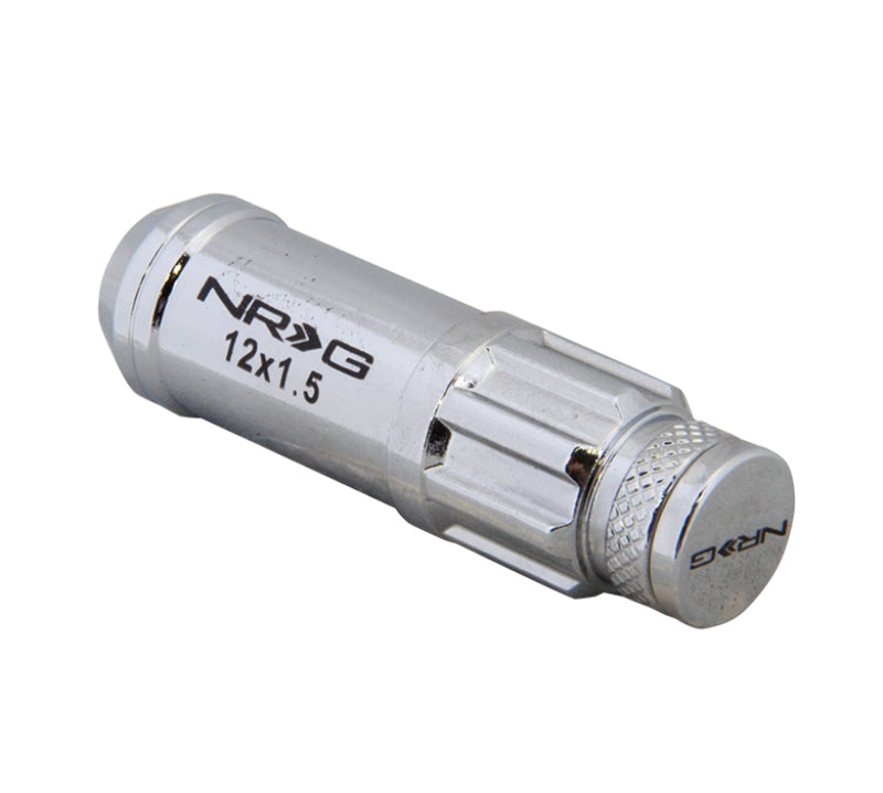 NRG 700 Series Steel Lug Nut Set M12x1.5 - 21 Pc with Locks - Silver