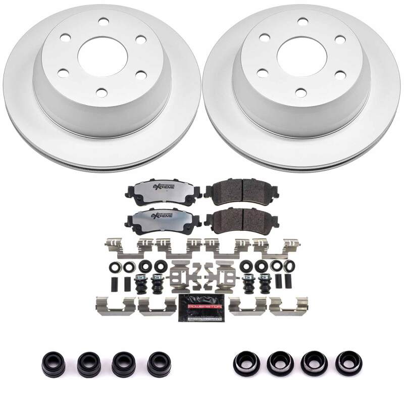 PowerStop Z36 Rear Coated Brake Kit - Chevrolet Silverado 1500 / GMC Sierra 1500 1999-2007 - Single Piston Rear Calipers