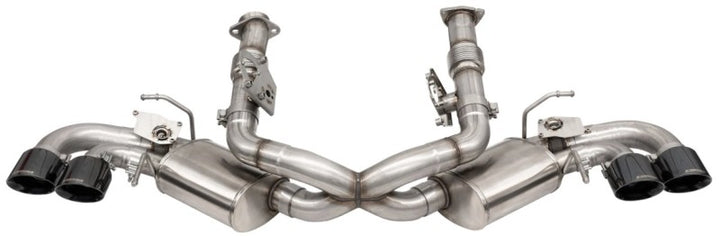 CORSA Performance 3in Valved Cat-Back Exhaust 4.5in Blk Quad Tips Fits 2020-2023 Chevrolet Corvette C8 Factory Perf Exhaust DeletesAFM