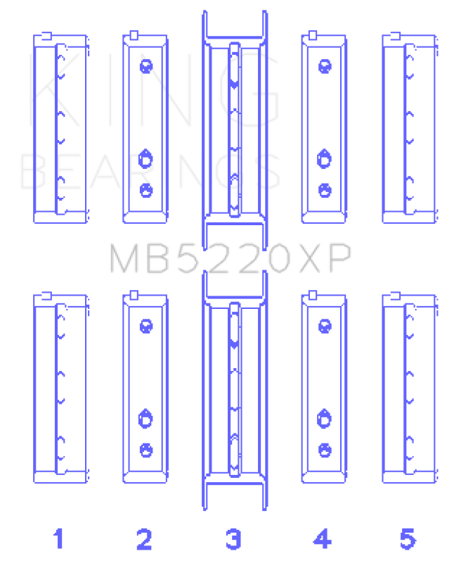 King Engine Bearings Subaru WRX/STi EJ20 EJ22 EJ25 Flange #3 Position Performance Main Bearing Set Size +0.25mm