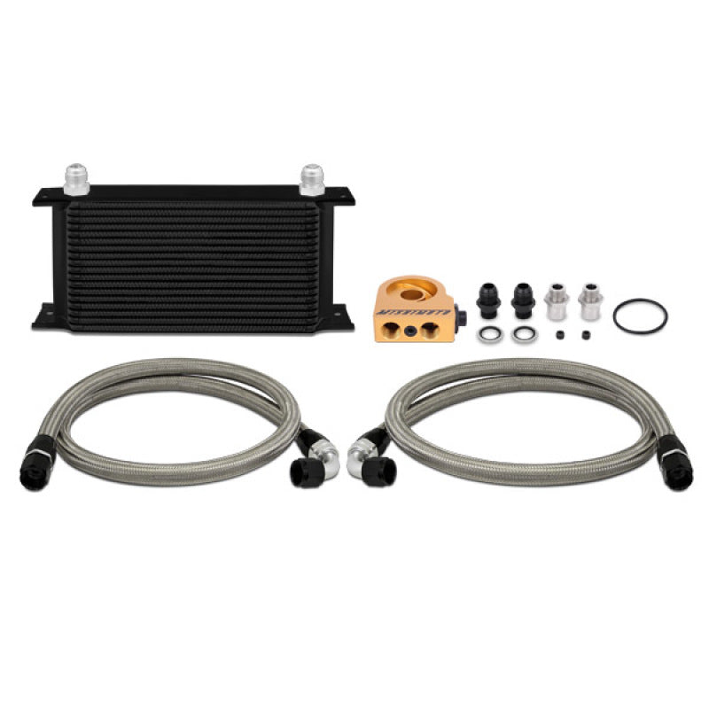 Mishimoto Universal 19-Row Thermostatic Oil Cooler Kit - Black for Ford Mustang GT/GT Premium/Bullitt/Mach 1 2018-2021, 2019-2020, 2021 - OneFastShop