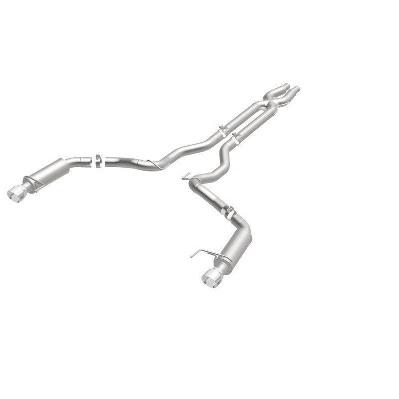 MagnaFlow Cat Back Exhaust System SS 3in Competition Dual Split Polished 4.5in Tips 2015 Ford Mustang GT V8 5.0 - OneFastShop