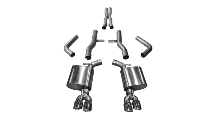Corsa Extreme Dual Rear Exit Exhaust with 3.5in Polished Tips for Dodge Challenger Hellcat 2015-2023 - OneFastShop