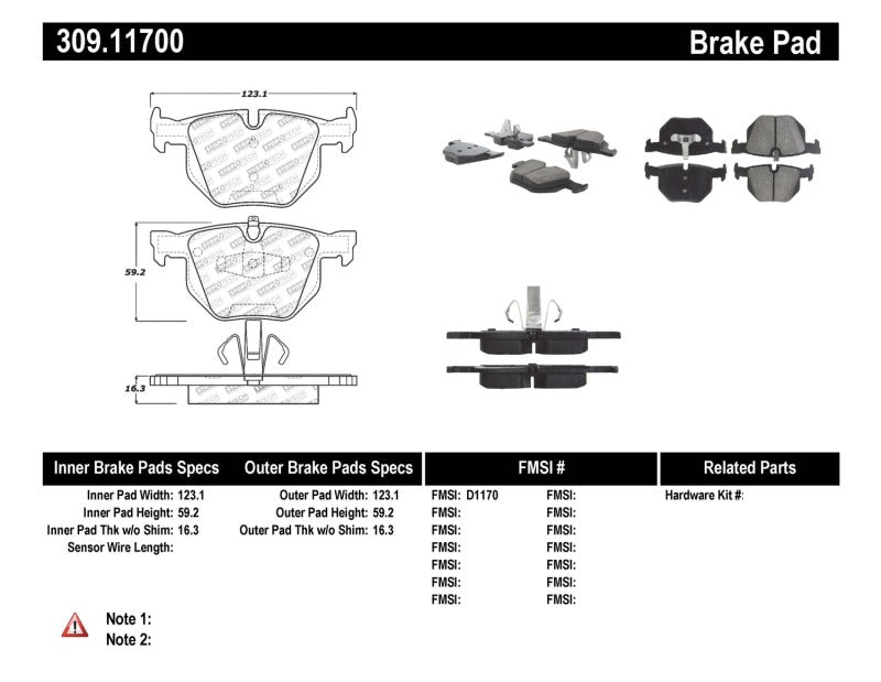 StopTech Performance Rear Brake Pads for 06 BMW 330 Series Exc E90 and 07-09 335 Series - OneFastShop