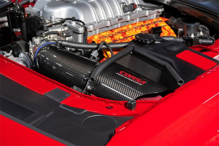 Corsa Performance Carbon Fiber Intake with MaxFlow Oiled Filter for Dodge Challenger SRT/Hellcat/Redeye/Demon 19-23