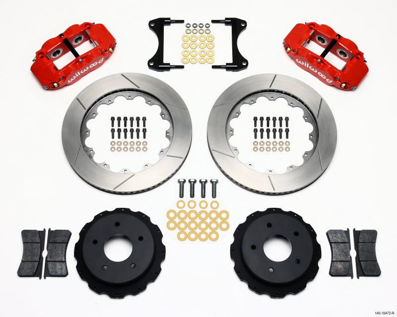Wilwood Narrow Superlite 4R Slotted Rear Big Brake Kit 14.00in - Chevrolet Corvette C2/C3 1965-1982 - Red
