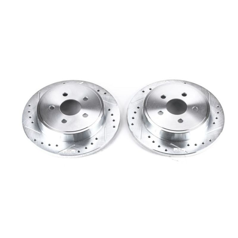 Power Stop 2003–2007 Rear Evolution Drilled & Slotted Rotors for Chrysler PT Cruiser – Pair