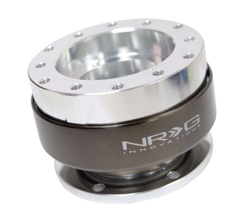 NRG Quick Release Gen 2.0 Steering Wheel Adapter - Silver with Chrome Ring, SFI 42.1