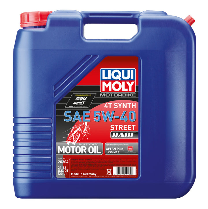 LIQUI MOLY 20L Motorbike 4T Synth SAE Street Race Motor Oil - OneFastShop