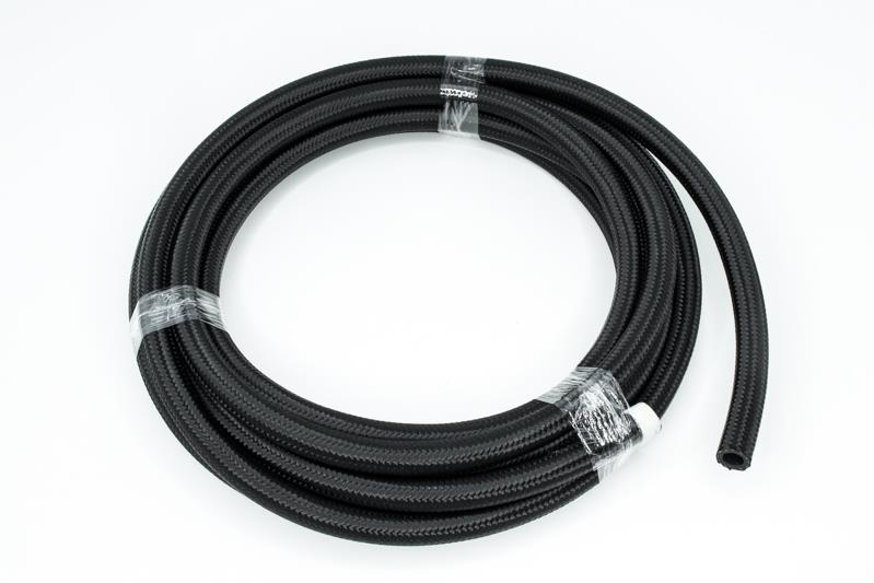 DeatschWerks Universal Black Nylon Braided CPE Fuel Hose - 8AN, 20 ft