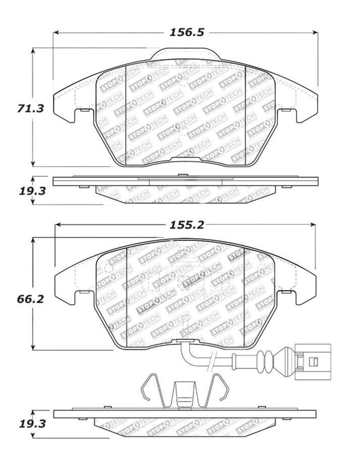 Stoptech Performance Front Brake Pads for 06-10 Audi A3, 08-10 Audi TT, 06-09 VW GTI, 05-10 Jetta - OneFastShop
