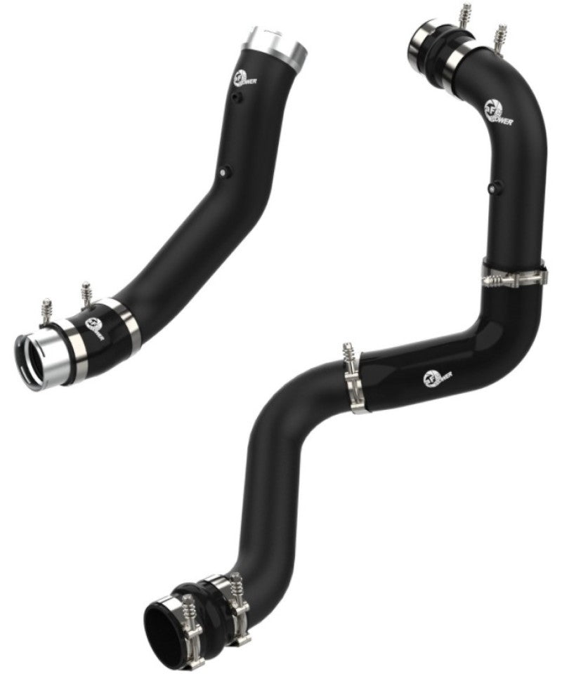 AFe BladeRunner Black 3in Aluminum Charge Pipe Kit for GM Diesel Trucks V8-6.6L - Fits 20-21 Silverado 2500 HD & 3500 HD, Sierra 2500 HD & 3500 HD