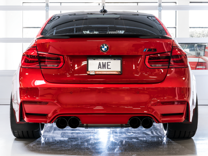 AWE Tuning BMW F8X M3/M4 Track Edition Catback Exhaust - Diamond Black Tips.