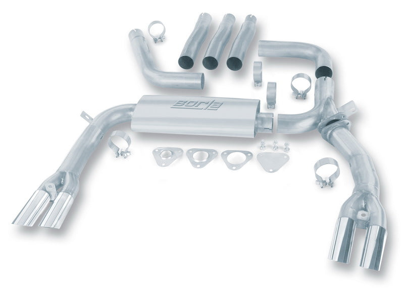 Borla 1984–1992 Chevrolet Camaro and Pontiac Trans Am 5.0L/5.7L V8 3 in. Adj SS Cat-Back Exhaust with Adapters - OneFastShop