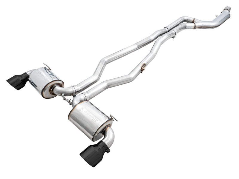 AWE Touring Edition Non-Resonated Cat-Back Exhaust - Toyota GR Supra 2020-2026 - Diamond Black Tips