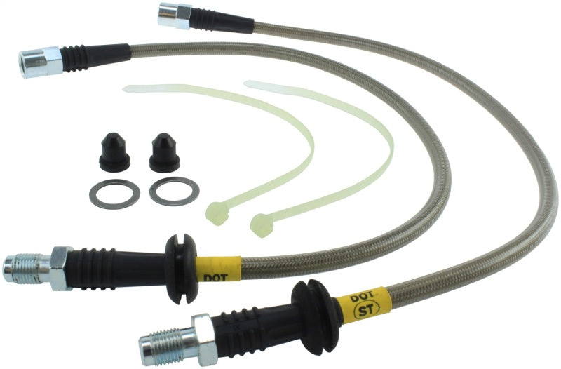 Stoptech Stainless Steel Front Brake Lines for 96-02 BMW Z3, 06-09 Z4, 92-00 318i, 97-00 323, 90-99 BMW 325/328 - OneFastShop