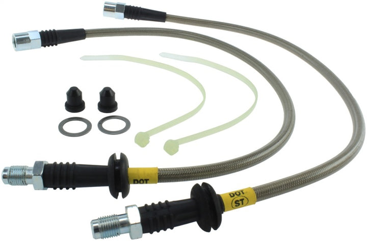 Stoptech Stainless Steel Front Brake Lines for 96-02 BMW Z3, 06-09 Z4, 92-00 318i, 97-00 323, 90-99 BMW 325/328 - OneFastShop