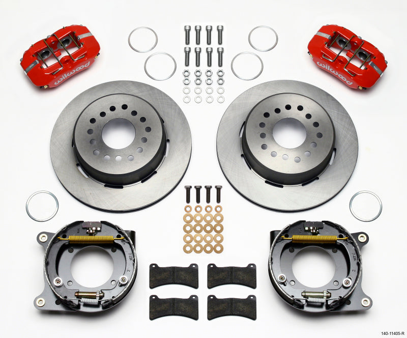 Wilwood Dynapro Low-Profile P-Brake Kit 11.00in Red 55-57 Chevy 2.34in Offset - OneFastShop