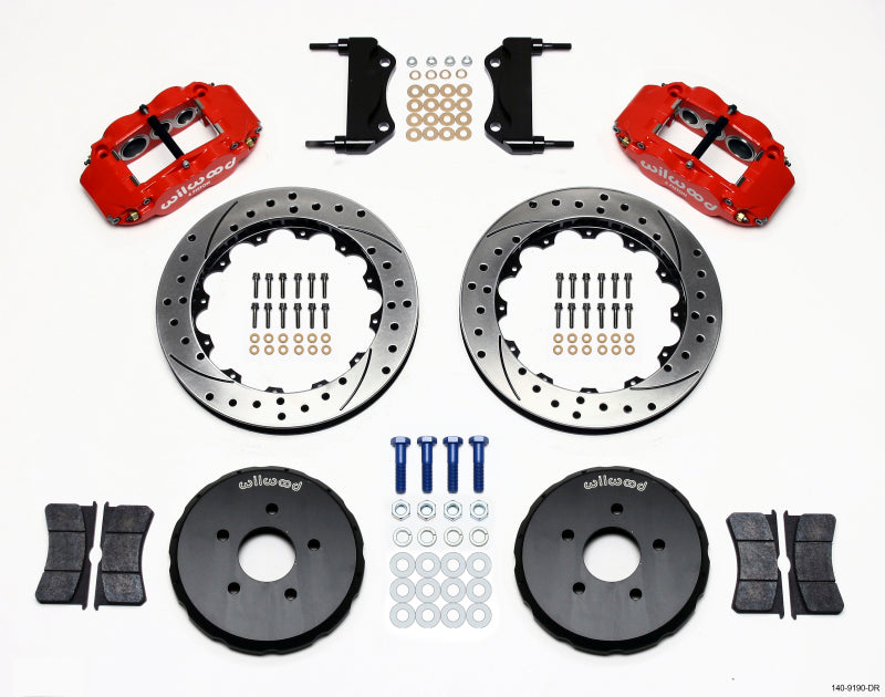 Wilwood Narrow Superlite 6R Front Hat Kit 13.06in Drill Red Nissan 350Z/G35 2003-2009 - OneFastShop