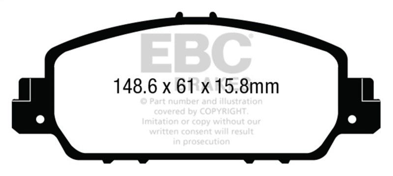 EBC Redstuff Front Brake Pads for 13-17 Honda Accord Coupe 2.4 EX - Low Dust High Performance